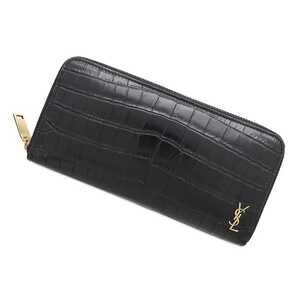 Saint Laurent Paris Cassandra Long Wallet Round Zipper Black
